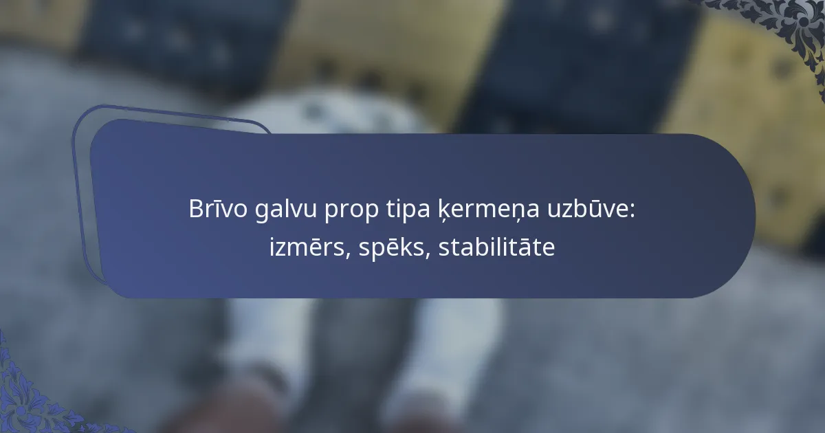 Brīvo galvu prop tipa ķermeņa uzbūve: izmērs, spēks, stabilitāte