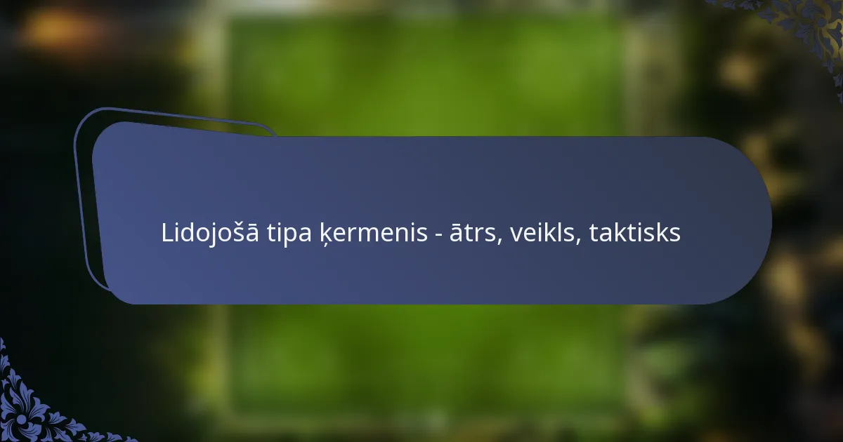 Lidojošā tipa ķermenis – ātrs, veikls, taktisks