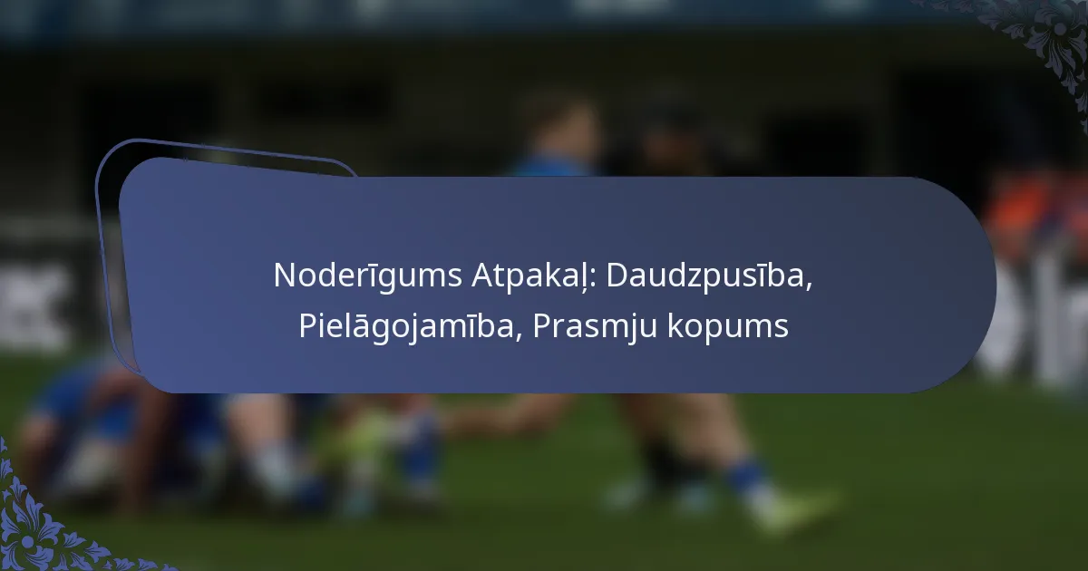 Noderīgums Atpakaļ: Daudzpusība, Pielāgojamība, Prasmju kopums
