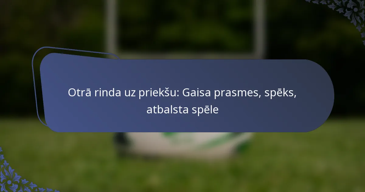 Otrā rinda uz priekšu: Gaisa prasmes, spēks, atbalsta spēle