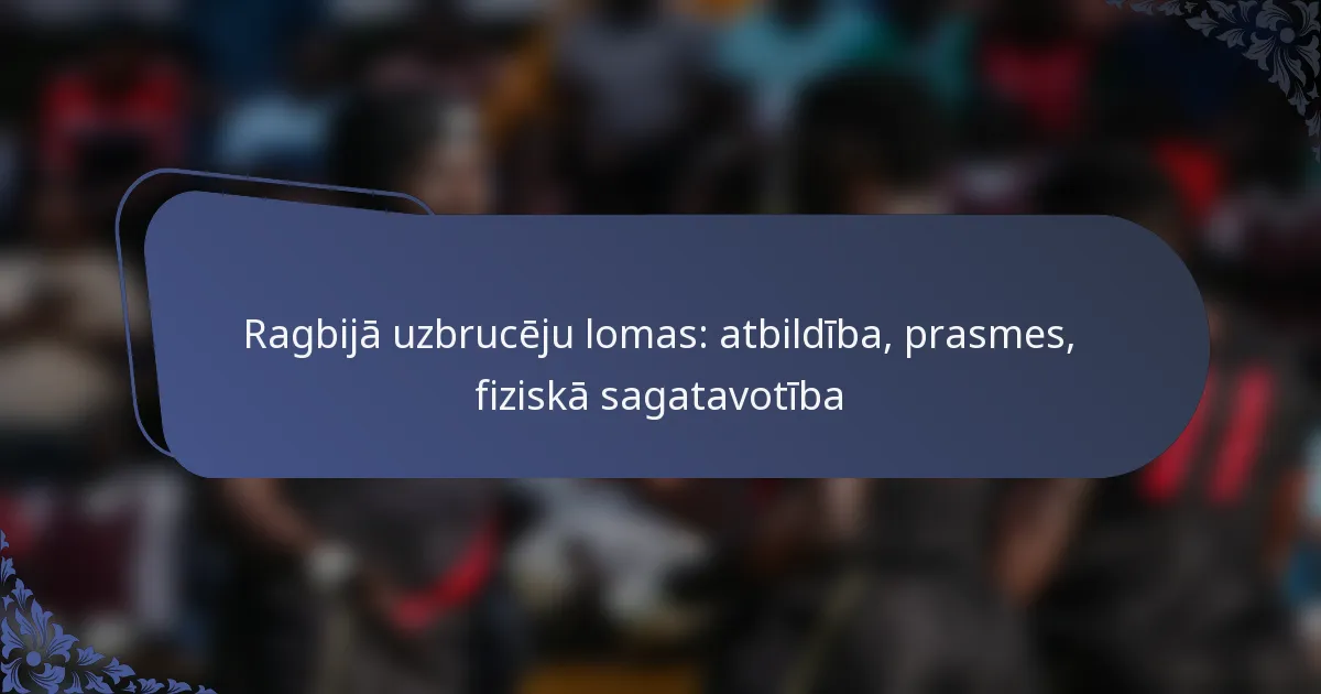 Ragbijā uzbrucēju lomas: atbildība, prasmes, fiziskā sagatavotība