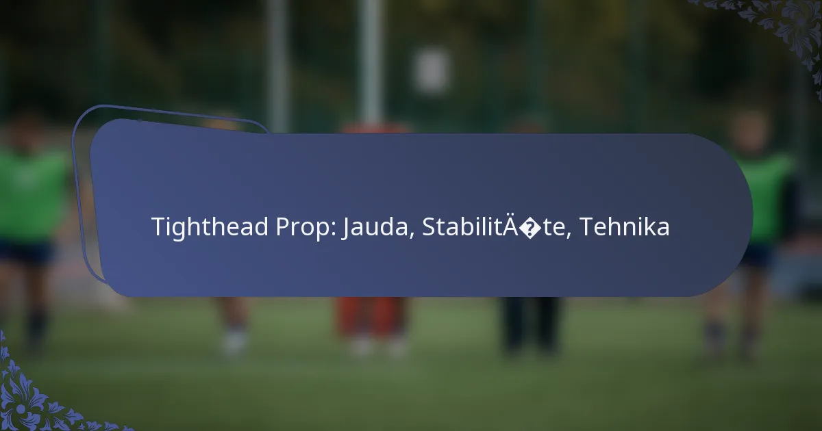 Tighthead Prop: Jauda, Stabilitāte, Tehnika