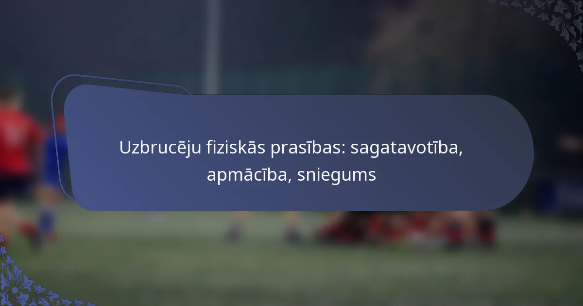 Uzbrucēju fiziskās prasības: sagatavotība, apmācība, sniegums