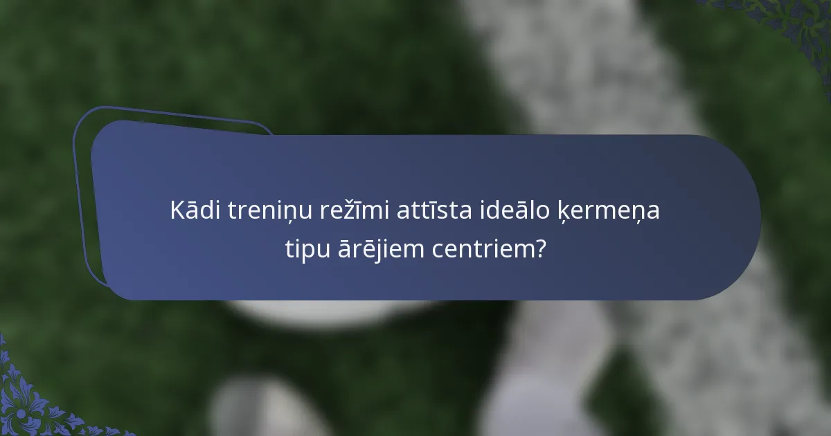Kādi treniņu režīmi attīsta ideālo ķermeņa tipu ārējiem centriem?