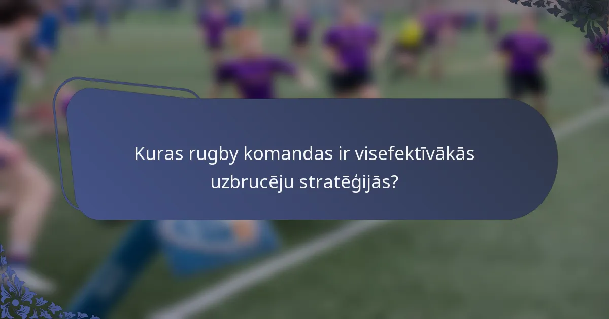 Kuras rugby komandas ir visefektīvākās uzbrucēju stratēģijās?